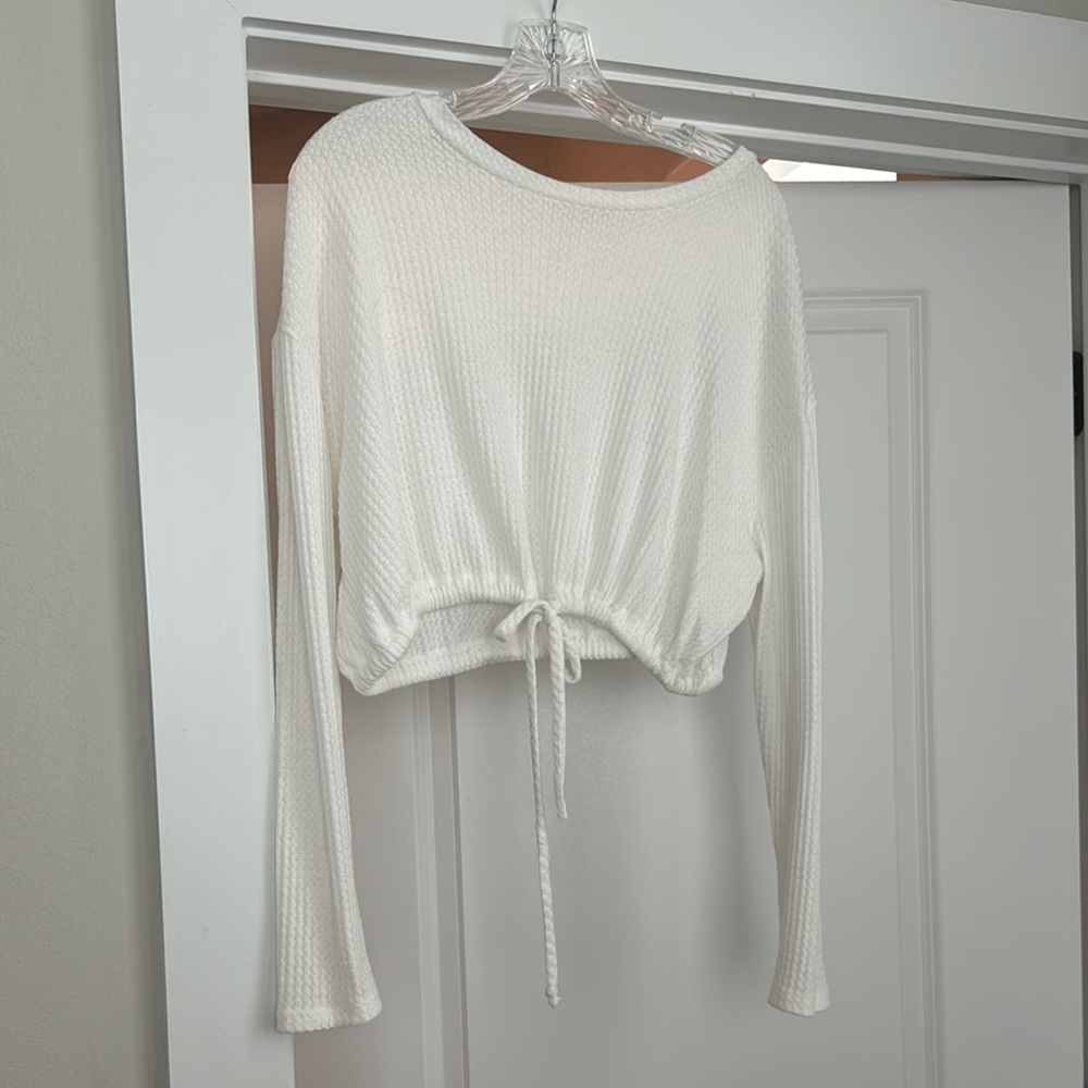 White Long Sleeve Knit Top